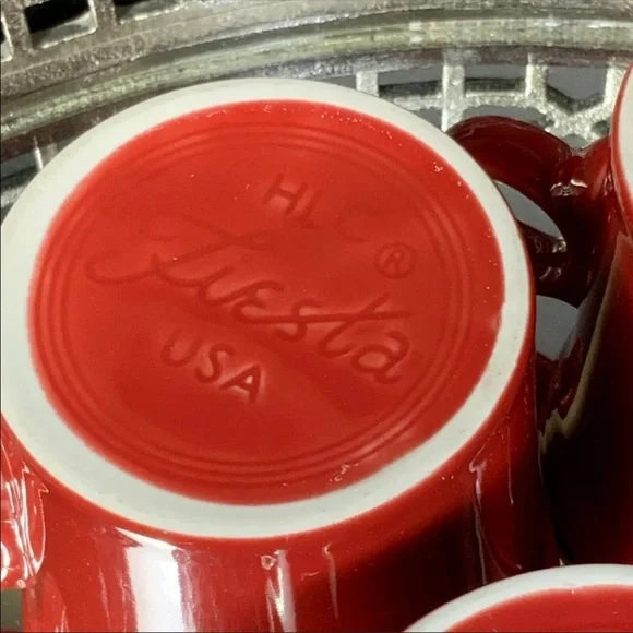 Fiesta Mug Scarlet Coffee Tea Cup Tom & Jerry Red Lot 4 Fiestaware #G10